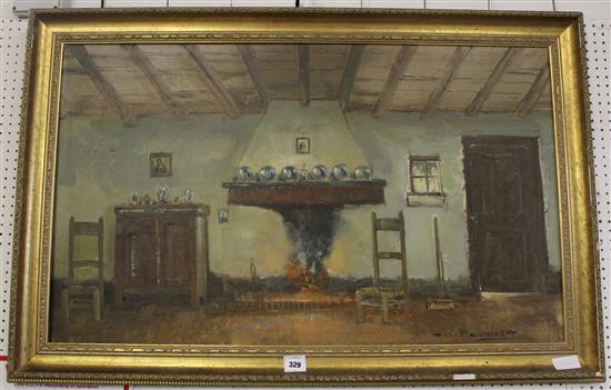 Interior scene- oil by Paywels